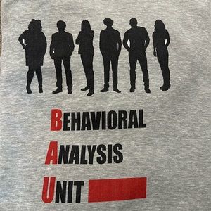 Pop culture collection: criminal minds. Heather grey zip BAU hoodie (L)